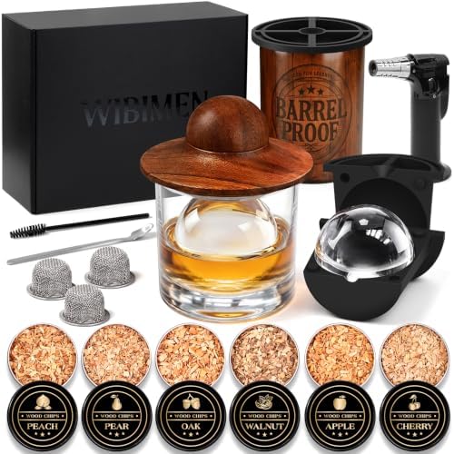 Whiskey Smoker Kit with Torch & Clear Ice Maker, Old Fashioned Smoker Kit by WIBIMEN