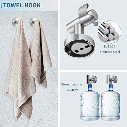 Cilee 10 Piece Brushed Nickel Bathroom Hardware Set, 24" 16" Towel Bar Set - Image 5