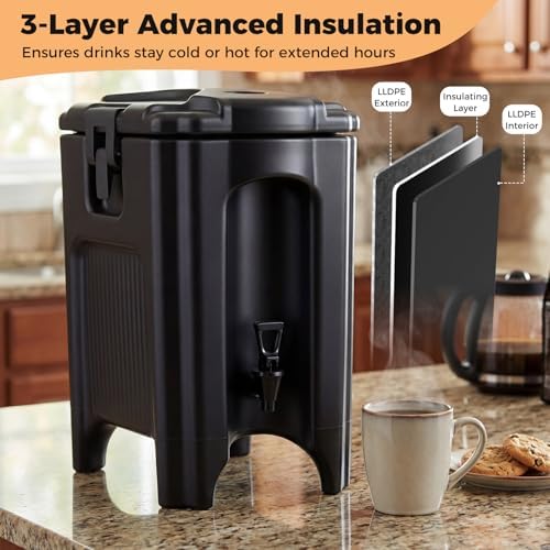 COSTWAY 5 Gal Insulated Beverage Dispenser, Commercial Coffee Drink Serve - Image 2