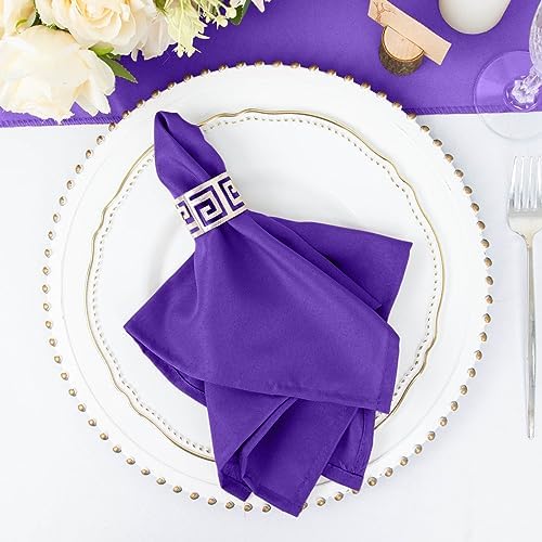 Balsa Circle 100 pcs 17-Inch Purple Polyester Luncheon Napkins - for Wedding Party Reception Events Restaurant Kitchen Home - Image 7