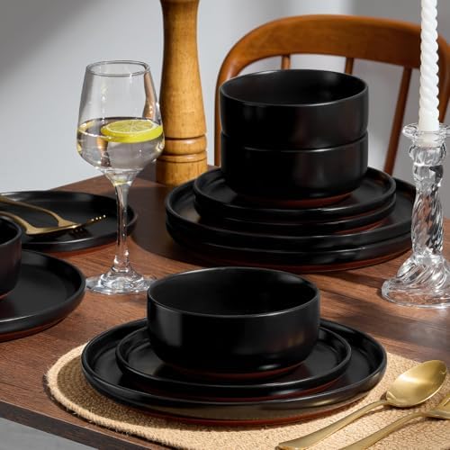 E-far Plates and Bowls Sets, 6 Pcs Stoneware Ceramic Dinnerware Dishes Sets - Image 2