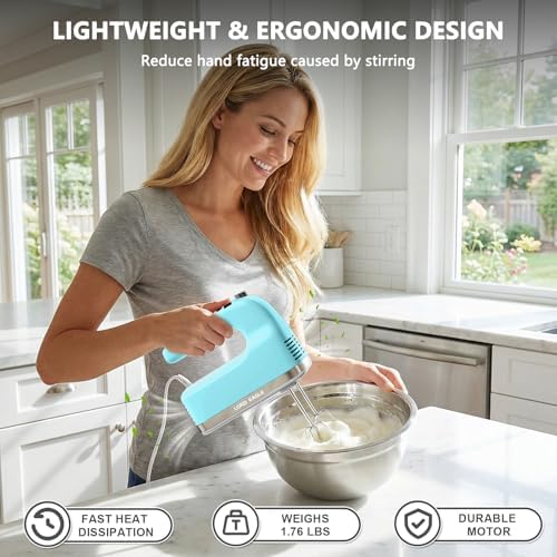 Lord Eagle 9-Speed Digital Hand Mixer Electric Handheld, 500W DC Motor - Image 6