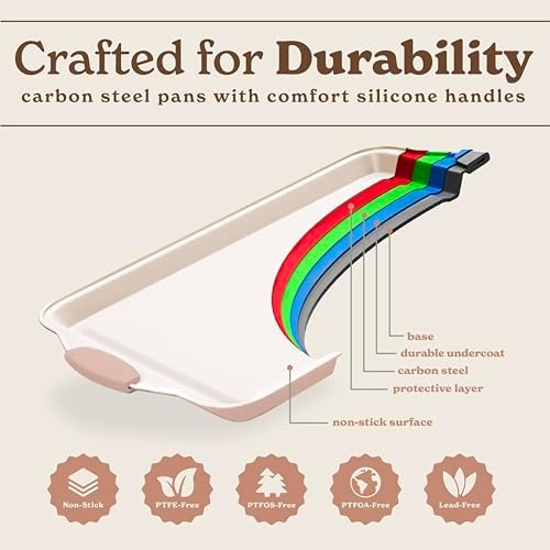 Country Kitchen Nonstick Stackable Bakeware Set - Durable, Easy Release Baking Set- 22 Pc. Includes Silicone Muffin Cups - Image 6