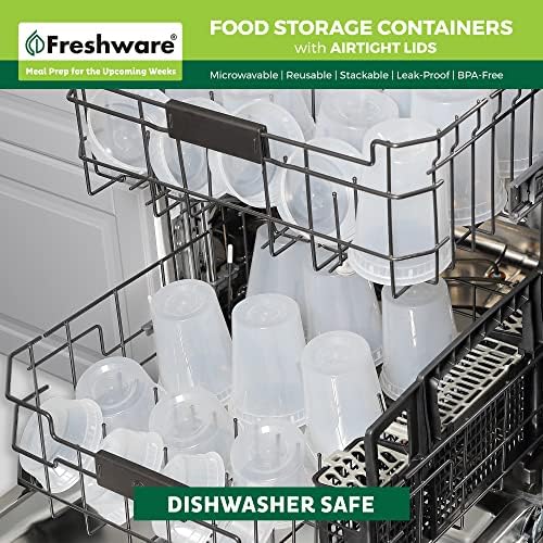 Freshware [240 Pack] 16 oz Food Storage Containers with Lids, Plastic Containers, Freezer Safe | Meal Prep | Stackable | Leakproof | BPA Free, Clear - Image 6