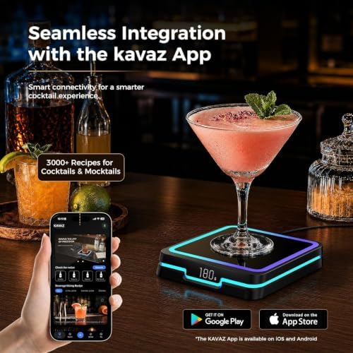 Kiddush Cups&Sets KAVAZ Smart Cocktail Maker with LED Pour Guidance, Black - Image 4