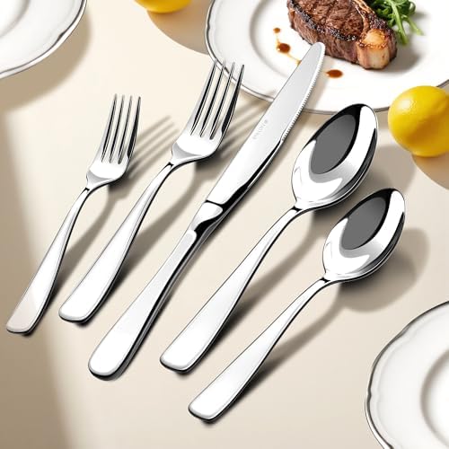 18/10 Silverware Set for 4, 20 Piece Stainless Steel Flatware Cutlery Set - Image 5
