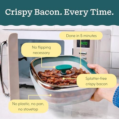 Anyday 10-Cup Square Glass Food Storage with Glass Lid | Plastic-Free Meal Prep & Microwave Cookware | Stackable Airtight Storage Container with Vented Lid for Microwave-Safe Reheating - Image 4