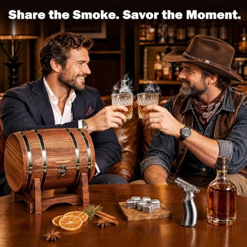 INSISART Whiskey Smoker Kit, Old fashioned Smoker Kit with Barrel,Charred - Image 6