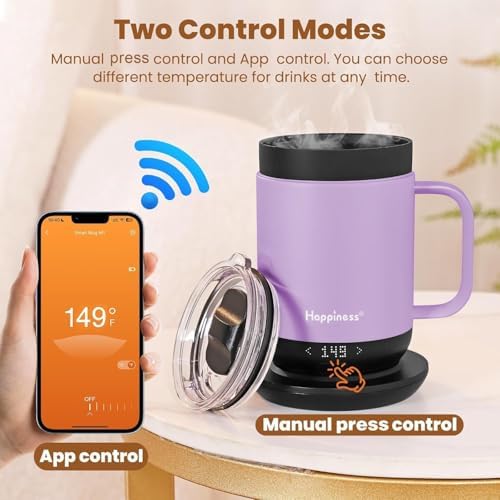 Happiness Self-Heating Coffee Mug,16oz Temperature Control Smart Cup - Image 5