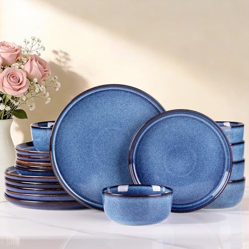 GBHOME Dinnerware Sets for 4, 12 Pieces Ceramic Plates and Bowls Set by GBhome