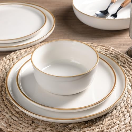 GBHOME Dinnerware Sets for 6, 18 Pieces Ceramic Plates and Bowls Set - Image 4