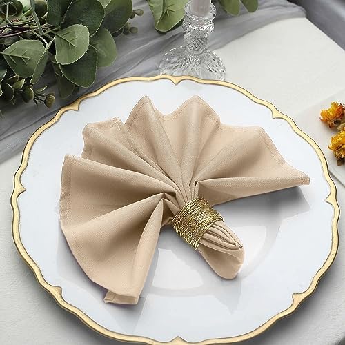 Balsa Circle 100 pcs 17-Inch Nude Polyester Luncheon Napkins - for Wedding Party Reception Events Restaurant Kitchen Home by BalsaCircle