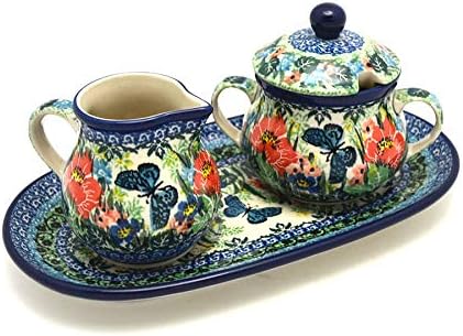 Polish Pottery Cream & Sugar Set - Unikat Signature U4553 by Polish+Pottery+Gallery