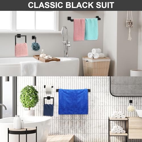 30 Pcs Black Bathroom Hardware Accessories Bath Towel Bar Set - Image 4
