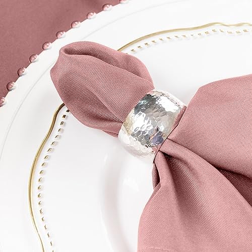 20 pcs 17-Inch Dusty Rose Polyester Table Napkins Reusable Washable Wedding Party Dinner Linens Tableware Supplies - Image 4