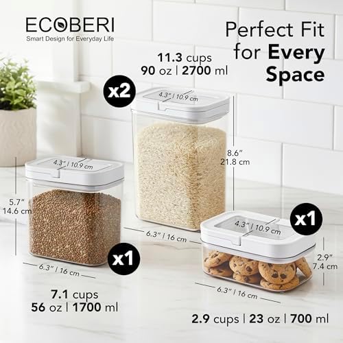 ECOBERI Airtight Food Storage Containers for Pantry, 4 Piece - Image 2