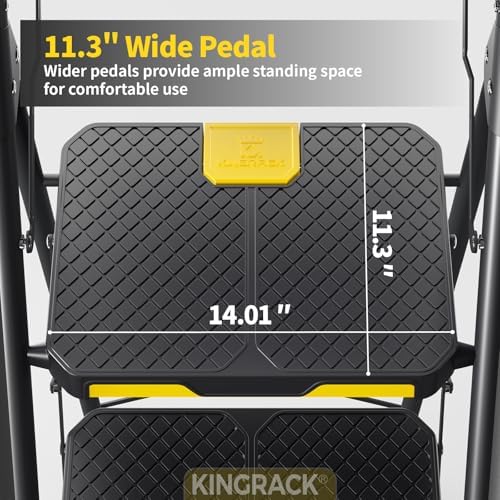 KINGRACK 5 Step Ladder, Sturdy Steel Step Stool with Anti-Slip Wide Pedals, Handrail, Safe-Lock Design, 800lbs Folding Portable Ladder for Multi-Purpose, Home, Kitchen - Image 4