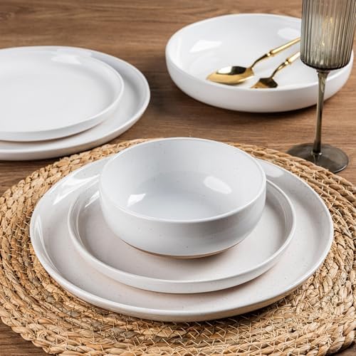 AmorArc Dinnerware Sets for 6, 18 Pieces Ceramic Plates and Bowls Set - Image 4