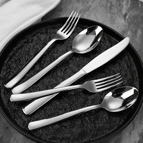 Silverware Set for 12, Prendcyx 60-Piece Heavy Duty Flatware Cutlery Set, 18/0 Food-Grade Stainless Steel Tableware Set, Dishwasher Safe for Home, Restaurant, Wedding, Party, Mirror Polished - Image 6