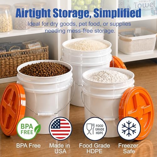 ePackageSupply 3.5 Gallon Bucket, Food-Grade w/Lid, BPA-Free, Orange,1 Pack - Image 2
