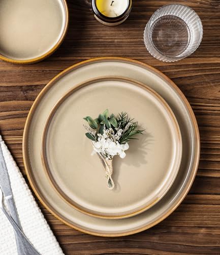 TheTerra Ceramic Dinnerware Set for 6, 18-Piece Plates and Bowls Set - Image 3
