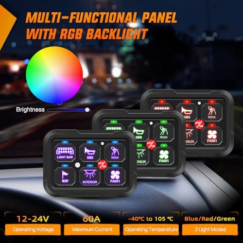 Nilight 6 Gang Switch Panel Relay System w/APP Control Automatic Dimmable - Image 7