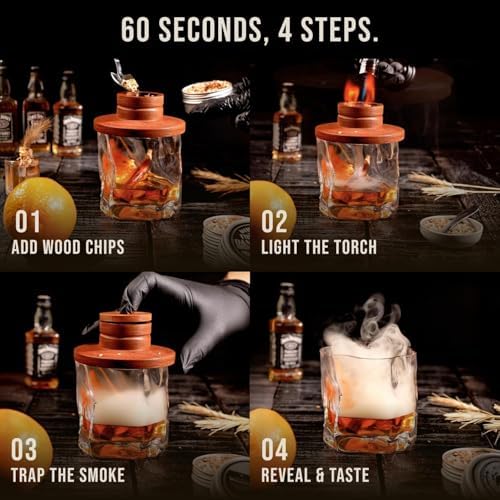 TSUKIGLASS® Bourbon Whiskey Smoker Kit with Torch, Luxury Gift for Men - Image 4