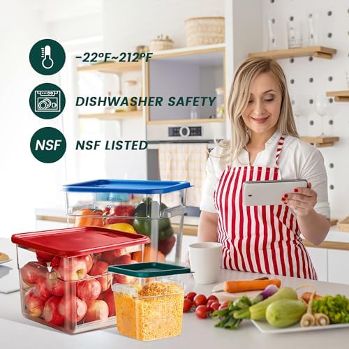 BIEAMA 4 Pack 2 Qt Square Food Storage Containers with Lids, NSF, Clear - Image 6