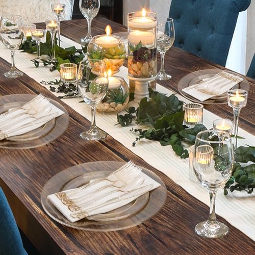 Goodluck 175 Pieces Gold Glitter Disposable Dinnerware Set for 25 Guests - Image 6