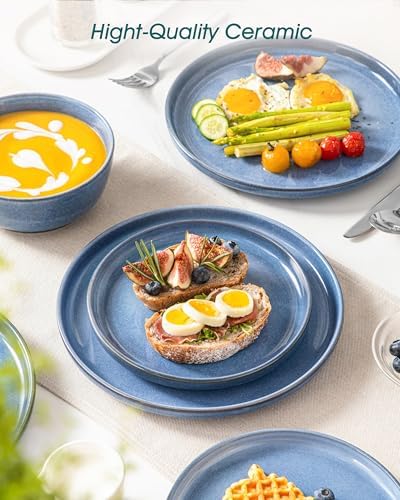 vancasso ANYA 18 Pieces Plates and Bowls Set, Blue Dinnerware Sets, Reactive Glaze Dishes Set for 6, Ceramic Dishware Sets Kitchen Dinner Set, Microwave & Dishwasher Safe - Image 5