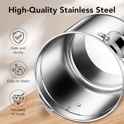 Newget Dog Food Storage Containers, Large Stainless Steel Pet Food Storage Containers 25 lb / 11.5 kg to Keep Fresh, Metal Airtight Cat Food Containers With Scoop and 2 Small Containers - Image 5