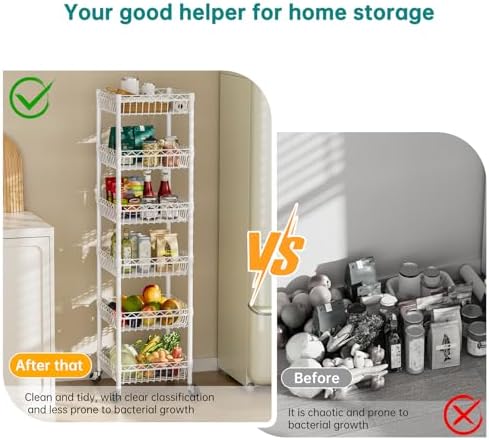 SINGAYE 6 Tier Shelf Wire Shelving Adjustable Storage Shelves Basket Rack - Image 6