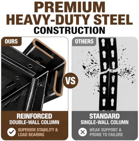 Metal Book Shelf Adjustable Heavy Duty Bookshelf with Tool-Free Assembly - Image 7