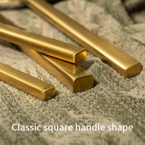 Alata Cube Gold 20-Piece Forged Stainless Steel Matte Flatware Set for 4 - Image 4