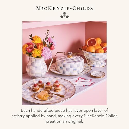 MACKENZIE-CHILDS Enamel Everything Bowl, Gray-and-White Sterling Check - Image 6