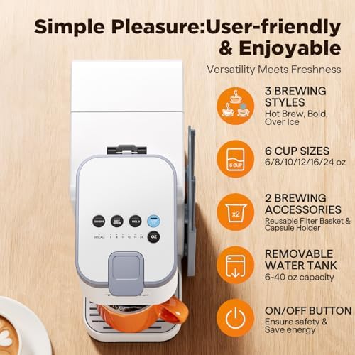 Tastyle Hot & Iced Coffee Maker with Magnetic K-Pod Holder, Fits 7.3'' Mug - Image 2