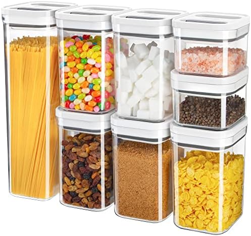 MR.SIGA 8 Piece Airtight Food Storage Container Set for Pantry Organization by MRSIGA