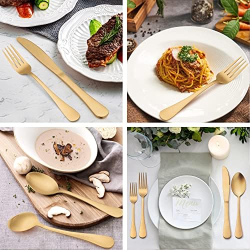 LIANYU 30 Piece Gold Silverware Set, Stainless Steel Gold Cutlery Set for 6 - Image 5