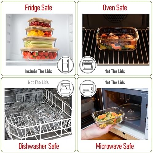 Set of 4 Stackable Space-Saving Nesting Glass Containers - Image 5
