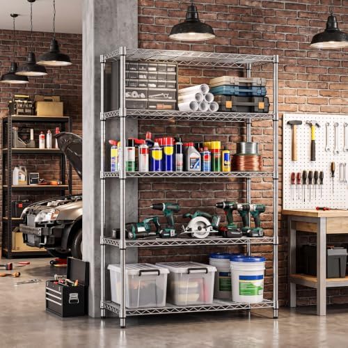 IZEUK 5-Tier Wire Shelving Unit, Metal Storage Shelves for Home Kitchen - Image 2