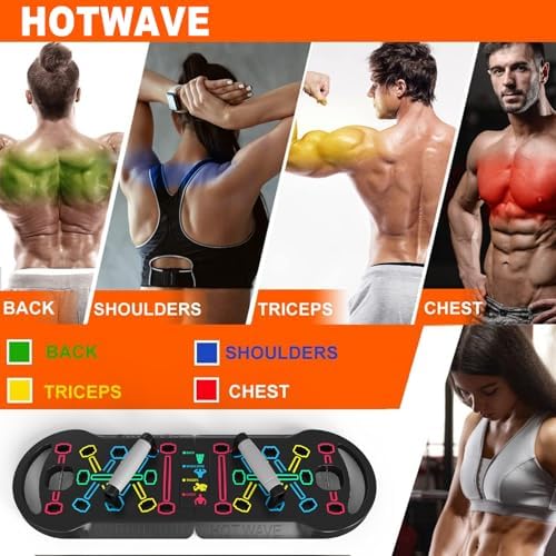 HOTWAVE Push Up Board, Portable PushUp Board, Foldable 20 in 1 Push Up Bar - Image 2