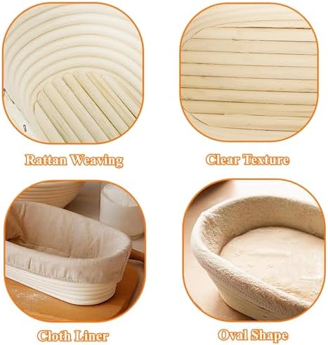 Nisorpa 10 Set Oval Banneton Bread Proofing Basket,10 Inch - Image 6