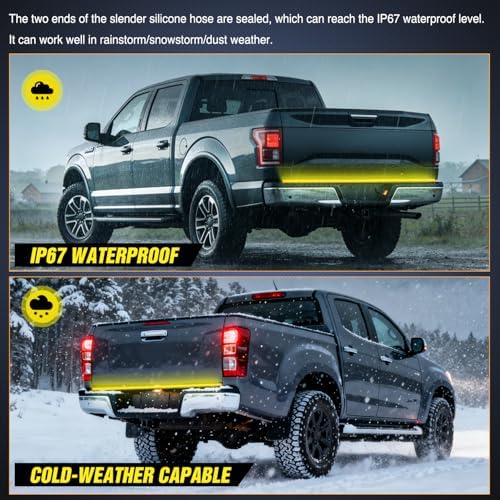 Nilight Truck Tailgate Light Strip 48" Triple Row 360 LED Running Light Bar - Image 6