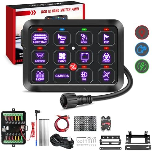 Nilight 12 Gang Switch Panel Relay System with Automatic Dimmable by Nilight