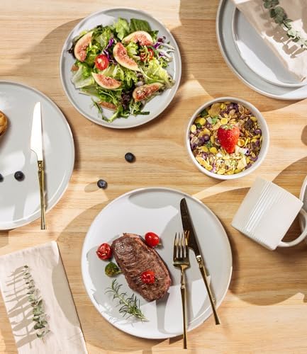 TheTerra Ceramic Dinnerware Set for 4, 12-Piece Plates and Bowls Set - Image 3