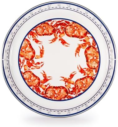 Golden Rabbit Enamelware Medium Tray, 15.5 inch, Crab House by GoldenRabbitEnamelware