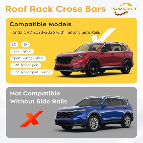 Roof Cross Bars for 2023-2026 Honda CRV Sport Hybrid with Flush Side Rails - Image 2