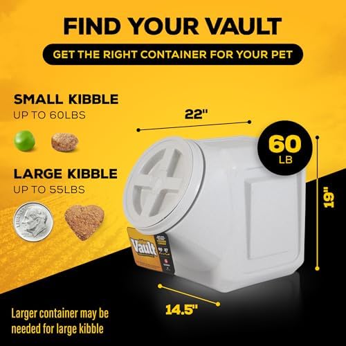 Vittles Vault Traditional Dog and Cat Food Container + Scoop, Gray, 60lbs - Image 6