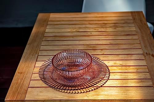 Fortessa Archie Glass Salad/Dessert Plate, 8.5 Inch, Pink - Image 4