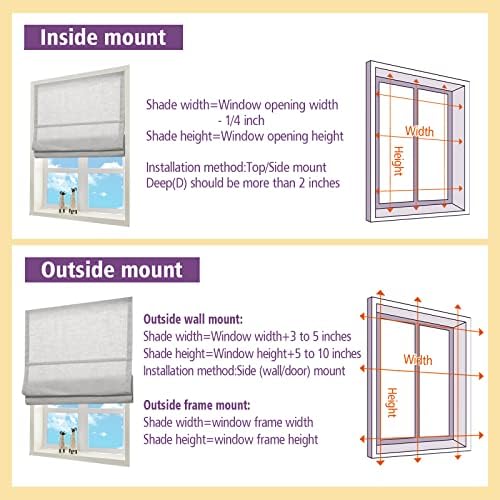 Aimnid Custom Cordless Roman Shades for Windows, Blackout Light Filtering Roman Blinds, Room Darkening Privacy Fabric Roman Window Shades for Home Living Room, Bedroom, French Doors, Sand - Image 7